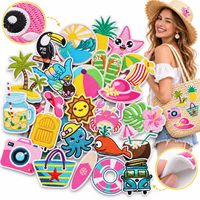 Patch brodé thermocollant ou à coudre pour l'été, thème plage, motifs Ananas, Toucan, Hibiscus, Palmier, Planche de surf, vente en gros