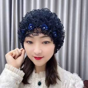 Chapeau en dentelle à motif de perles classique, écologique, respirant, adapté à toutes les saisons, couvre-chef polyvalent pour femmes - Product Image 1