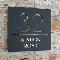 Plaque de maison LED lumineuse personnalisée, numéro de maison LED moderne, plaque d'adresse verticale rétroéclairée