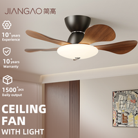 Ventilateur de plafond avec éclairage 20W en bois de noyer, 3 styles, compatible dropshipping, pour la vente en gros aux distributeurs de meubles locaux