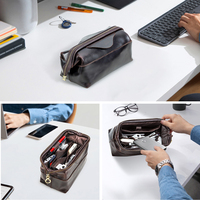 Pochette de rangement multifonctionnelle en cuir pour accessoires électroniques de voyage, vente directe d'usine Contact's, livraison directe