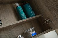 Ensemble de meubles de salle de bain design moderne avec vasque en céramique, panneau en mélamine, construction en MDF, miroir mural, système de fermeture douce