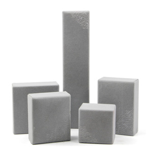 SS-P11 Grey jewelry box bracelet gift box for rings necklace best quality wholesale velvet jewelry box