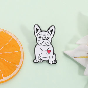 Sevimli Bulldog emaye pimleri karikatür köpek broş hayvan yaka rozeti giysi sırt çantası takı hediye için - Product Image 2