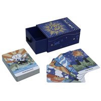 Cartes holographiques professionnelles à bord argenté, pont de Tarot, impression personnalisée avec boîte à tiroirs, nouveauté