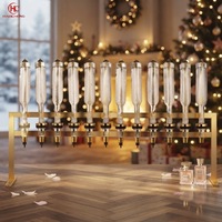 Ensemble de 12 distributeurs de parfum à têtes dorées, avec bouteille de recharge de 375 ml, présentoir et machine de remplissage pour magasin de parfums de mariage, personnalisable avec logo