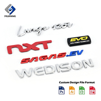 Badge logo personnalisé en plastique ABS gaufré 3D chromé, plaque signalétique, autocollant pour voiture, moto, yacht, équipement sportif