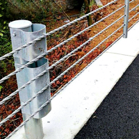 Barrière de sécurité routière flexible en câble galvanisé à chaud à 5 câbles, avec double support d'oreille