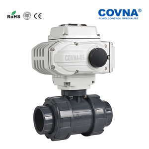 วาล์วบอล COVNA DN15 1/2 นิ้ว 2 ทาง แบบไฟฟ้า Upvc  แบบเต็มพอร์ต DC24V เปิด-ปิด พร้อมตัวกระตุ้นไฟฟ้าแบบหมุน PVC วาล์วบอลแบบ Double Union - Product Image 3