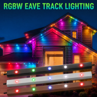 Éclairage de Noël extérieur permanent 48V RGBW à 6 LED sur rail, contrôlable par application intelligente, IP68