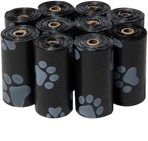 Bolsas para excremento de perro GorisPet, ecológicas, biodegradables, simples, de HDPE/PP, con estampado de patas y logotipo personalizado para la eliminación de desechos de mascotas - Product Image 1