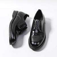 Zapatos Derby de Cuero Vacuno Genuino con Plantilla Amortiguadora e Inserto de Malla Transpirable, Zapatos Casuales para Hombre, Zapatos de Oficina