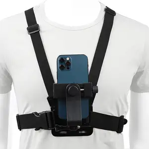 Hot sell Outdoor Cell Phone Clip Action Camera Adjustable Straps Stand Mobile Phone Chest Mount Harness Strap Holder For Iphone