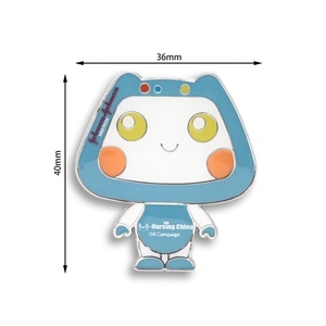 Insignia Metálica de Esmalte Duro de Color Azul con Diseño Encantador y Tarjeta Morada - Product Image 1