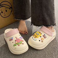 Chaussures d'été à semelle épaisse avec impression personnalisée, sabots de jardin pour femmes avec dessin animé animal mignon design