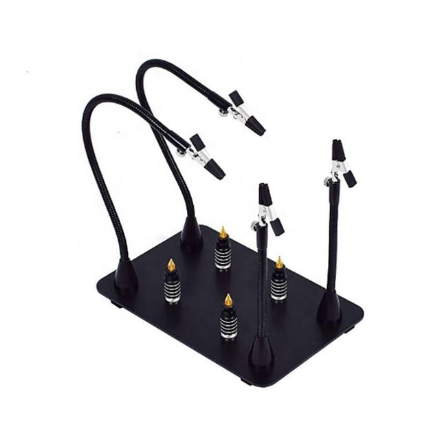 Magnetic Soldering Helping Hand PCB Holder with 4 Flexible Arms Base