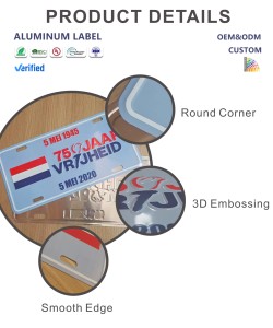 <span class=keywords><strong>Plaque</strong></span> <span class=keywords><strong>d</strong></span>'<span class=keywords><strong>immatriculation</strong></span> de voiture souvenir en alliage <span class=keywords><strong>d</strong></span>'aluminium <span class=keywords><strong>avec</strong></span> finition chromée et épaisseur personnalisable, <span class=keywords><strong>avec</strong></span> un design en relief personnalisé - Product Image 4