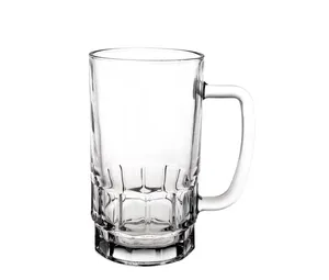 Vaso grabado transparente de vidrio hecho a máquina de alta calidad, cristalería para beber cerveza para vajilla