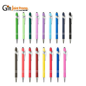 Custom Aluminium Rubber Metalen Klik Bal Punt Pen Laser Logo 2 In 1 Balpen - Product Image 6