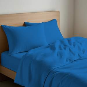 Parure de draps 100% coton couleur Avio, taille Super King, avec taies d'oreiller - Product Image 3