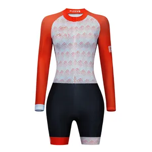 कस्टम महिलाओं त्वचा सूट स्वेटर सायक्लिंग जर्सी गद्देदार त्रि सूट कपड़े स्पैन्डेक्स ट्रायथलन सूट साइकल चलाना