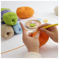 Fil à Crocheter Worsted Tissé à la Main 100g, 5 Brins, Laine Peignée Coton Acrylique pour Tricot DIY Chemises Chapeaux Tissage Anti-Boulochage Recyclé