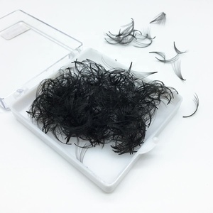 Haute qualité personnalisé PBT 14D 20D gros grand ventilateur lâche Extensions de cils D Curl russe cachemire Super noir à la main naturel - Product Image 2