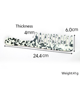 Yuxi Biểu Tượng Tùy Chỉnh Đơn Giản Acetate Cổ Điển In Ấn Leopard In Dài Xử Lý Châu Âu Mỹ Phong Cách 24.4Cm Frosted Tóc Lược - Product Image 3