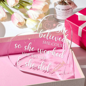 Nhà Máy Tùy Chỉnh Các Loại Màu Đỏ <span class=keywords><strong>Acrylic</strong></span> Giá Rẻ Lưu Niệm Đám Cưới Hình Trái Tim <span class=keywords><strong>Acrylic</strong></span> Mỏng Hình Trái Tim Khoảng Trống DIY - Product Image 6