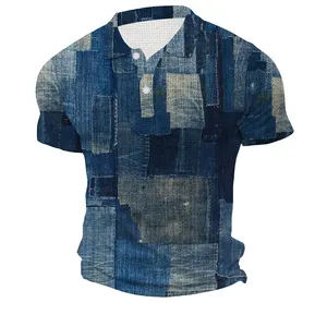 남자의 주문 패션 지퍼 폴로 티셔츠 힙합 스타일 3D 반팔 니트 골프 의류 남성용 독특한 티셔츠