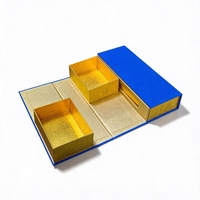 Coffret cadeau de chocolats en forme de livre, or brossé, sur mesure, avec plateaux intérieurs, emballage de luxe pour cadeaux de bonbons