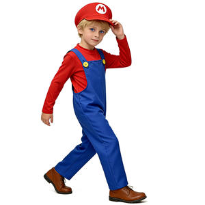 Disfraz de Halloween para Niños de Mario/<span class=keywords><strong>Luigi</strong></span> - Conjunto de Mono con Sombrero y Camiseta - Product Image 6