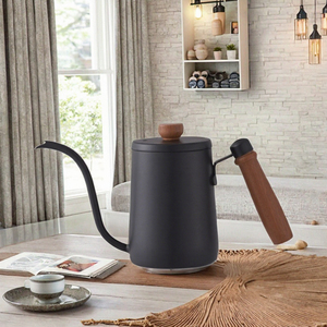 Nouvelle Bouilloire à Café en Acier Inoxydable Écologique 600ML Noire avec Couvercle pour Infuseur à Café Espresso - Product Image 3