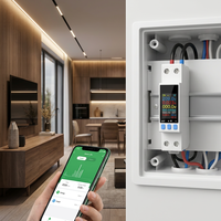 Compteur d'énergie intelligent WiFi LVMAKWS-303WF Classe 1.0 1-63A, application Tuya Smart Life, rail DIN, contrôle à distance, monophasé, moniteur de puissance