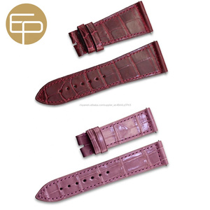 caimán logotipo personalizado-Terminal 26 28 30mm de ganado vacuno genuino correa de reloj de cuero al por mayor de fabricación - Product Image 2