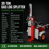 Pembelah Kayu Hidrolik Profesional 30T Mesin 7HP Vertikal & Horizontal 4-Arah Siklus 11s Silinder 100mm
