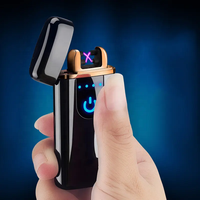 Vente chaude Électronique Double Arc Briquet Batterie Rechargeable Coupe-Vent Étanche USB Briquet Pour Cigarettes Briquets