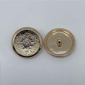 Concave Line Diamond-Embedded Hand-Stitched Classic Style Sweater Windbreaker Coat Metal <b>Button</b> - Product Image 6