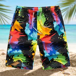 Pantalones Cortos de Verano para Hombre Loveda al por Mayor, Bonitos, Holgados, Casuales, de Playa, con Estampado de Surf, Tejidos, de Lona, con Cordón en la Cintura, Transpirables y de Secado Rápido - Product Image 1