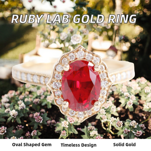 Anillo de Compromiso Vintage con Rubí Ovalado Cultivado en Laboratorio, Chapado en Rodio, Oro Blanco, Anillo de Boda Personalizado para Mujer, para Fiestas y Eventos - Product Image 4