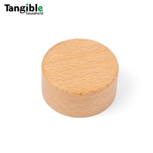 Kustom Pabrik tutup sekrup kayu Beech bulat kapasitas 100ml <span class=keywords><strong>Tumbler</strong></span> air stoples lilin stoples kaca tutup bambu kaleng botol - Product Image 2