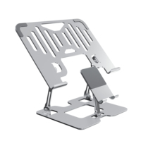 Support pour ordinateur portable 2 en 1 en acier au carbone avec support pour téléphone L34, support pliable pour ordinateur portable de bureau pour appareils de 10 à 17 pouces, travail de bureau, étude