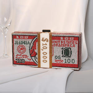 กระเป๋าถือผู้หญิงประดับพลอยเทียมรูปดอลลาร์ $ ใหม่สำหรับงานเลี้ยงตอนเย็นกระเป๋าคลัทช์สำหรับผู้หญิง - Product Image 6