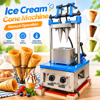 Machine à cônes à glace manuelle, machine à cônes en gaufrettes électrique, 2-60 plateaux, 50-3000 pièces/heure, pour les magasins de crème glacée et les usines alimentaires