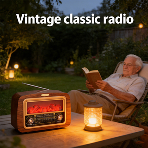 <span class=keywords><strong>Radio</strong></span> rétro classique Estyle NS-904BT AM/<span class=keywords><strong>FM</strong></span> avec lecteur USB/TF - Rechargeable 1500-2000mAh, article de décoration portable pour la maison - Product Image 6