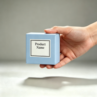 Ensemble de boîtes à savon en carton rigide bleu écologique personnalisable avec gaufrage et laminage mat pour emballage cadeau