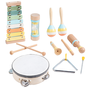 Set instrumen musik kayu untuk anak laki-laki perempuan, mainan Puzzle montesori pendidikan dini bayi, set alat musik kayu untuk anak laki-laki dan perempuan 2024 - Product Image 1