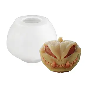 DM814 ручной работы 3D тыквенная свеча силиконовая форма для монстров Хэллоуин большой глаз яблочное зубчатое мыло украшение для вечеринки