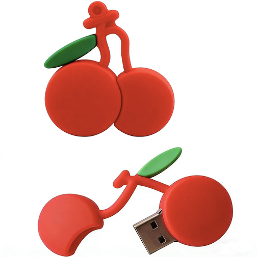 New Cherry Shape Flash Drive 4GB/8GB/128GB USB 2.0 Encrypted Soft PVC Material Custom Mold OEM/imillion Brand 1-Year