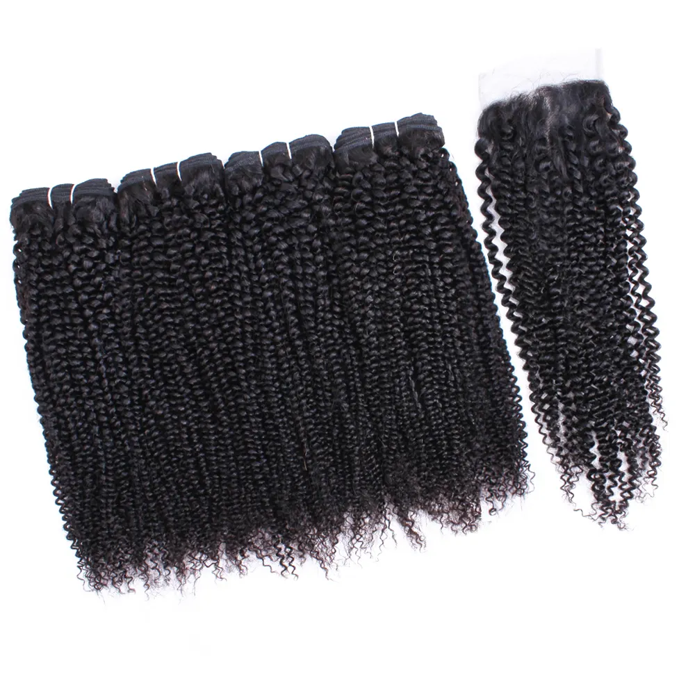 12 UN 3 pièces tissage crépus cheveux bouclés vague d'eau cuticule alignés 100% Brésilien vierge vierge extension de cheveux humains en gros